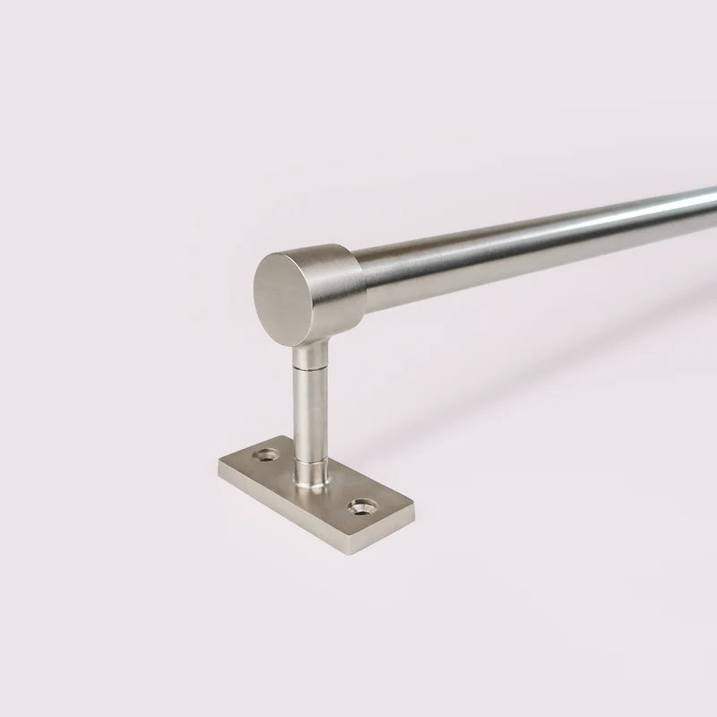 Hanging Rail End Brackets - Satin Nickel