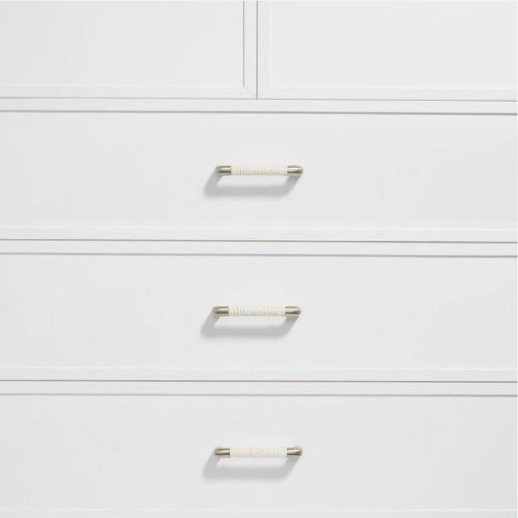 Rope Handle White Cotton With Satin Nickel