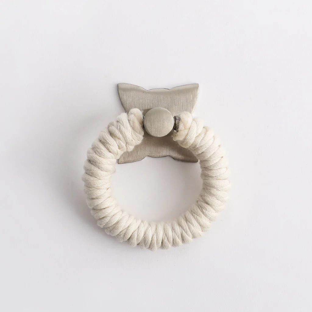 Rope Pull White Cotton With Satin Nickel