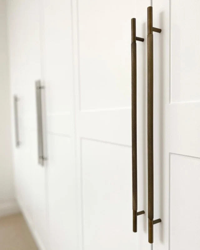 Charmian Knurled Drawer Pull Aged Brass