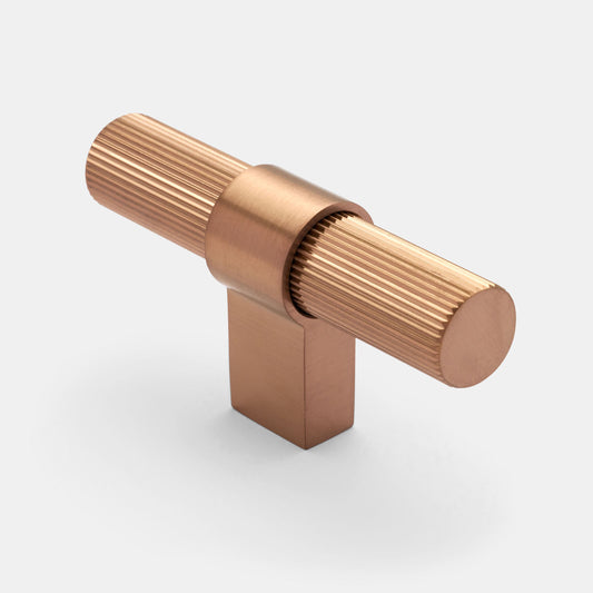 Athena T Bar Fluted Brushed Copper PVD