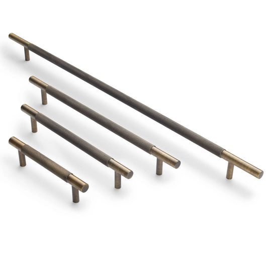 Charmian Knurled Drawer Pull Aged Brass