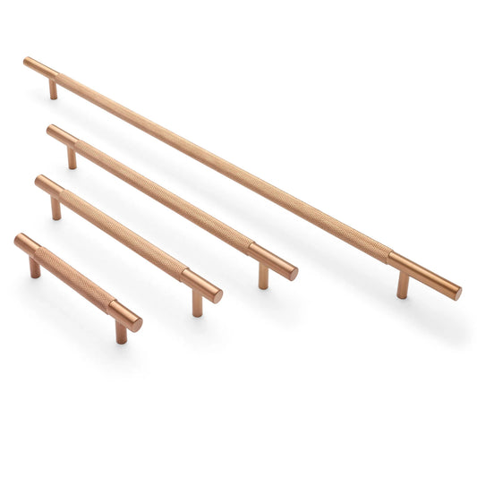 Charmian Knurled Drawer Pull Brushed Copper PVD
