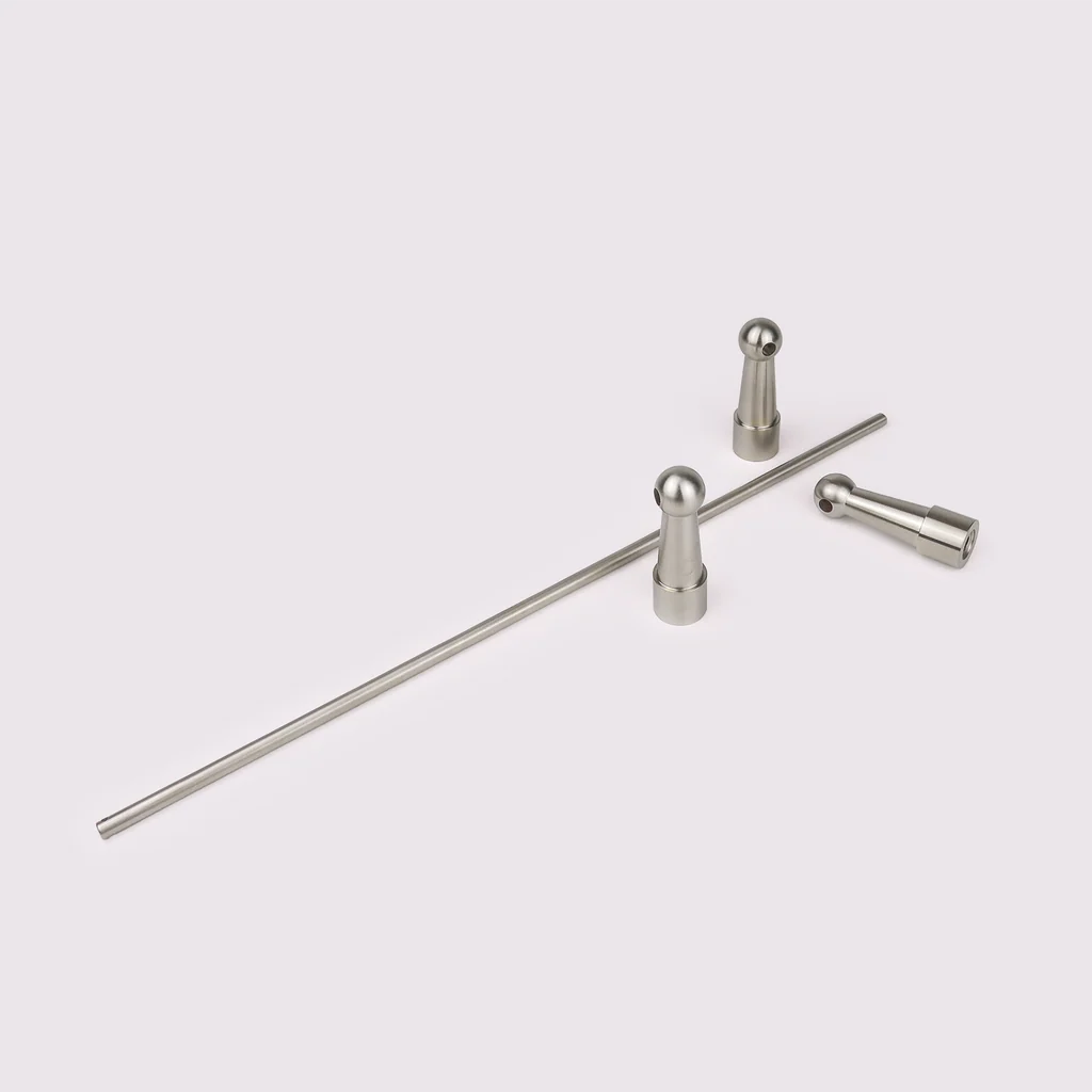 Gallery Rail Corner Post - Satin Nickel