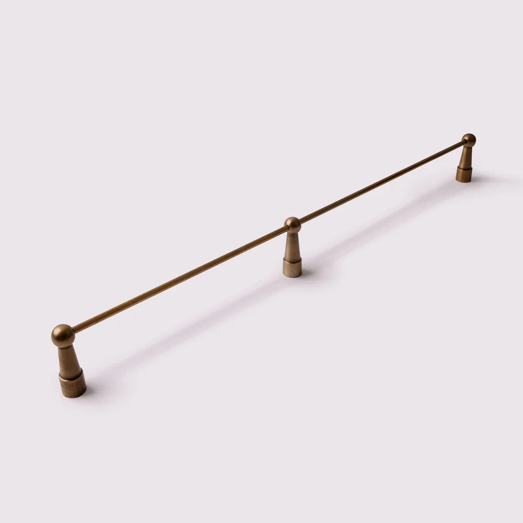 Gallery Rail Middle Post - Acid Washed Brass