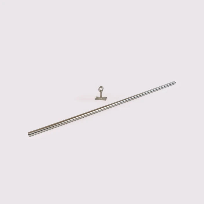 Hanging Rail Middle Bracket - Satin Nickel