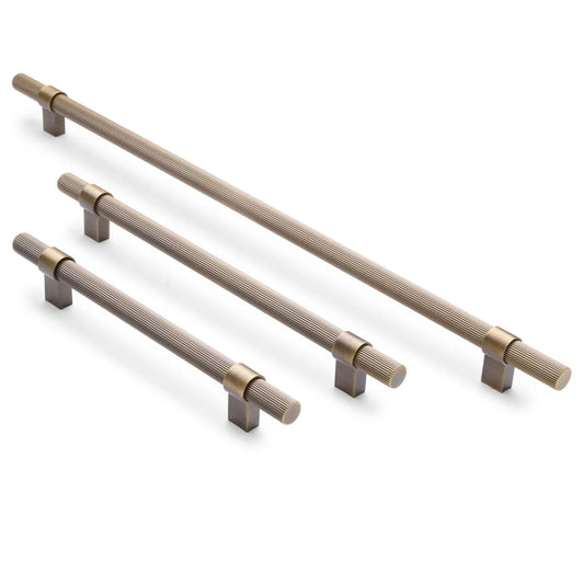 Cassandra Fluted Cabinet Handle Aged Brass
