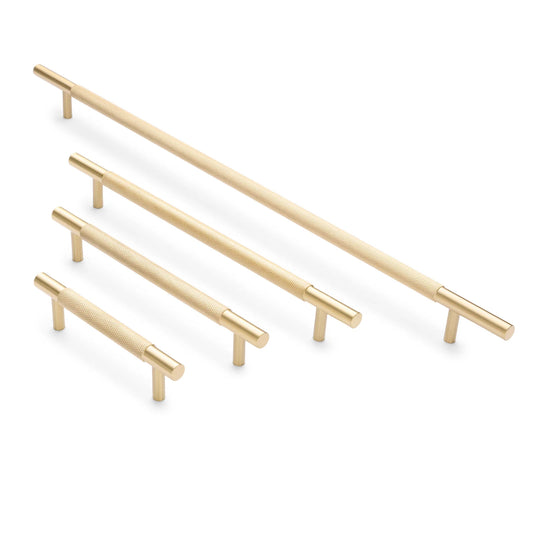 Charmian Knurled Drawer Pull Brushed Brass