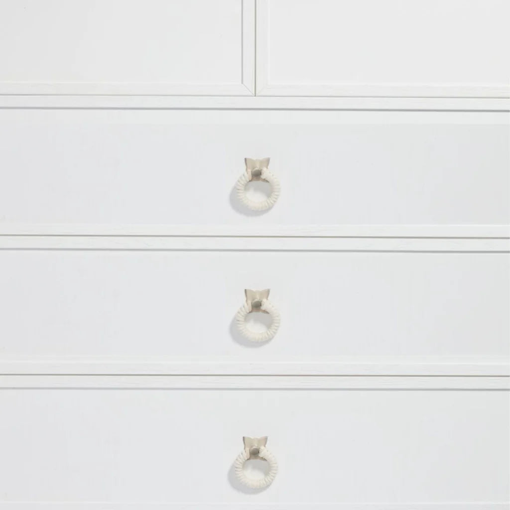 Rope Pull White Cotton With Satin Nickel