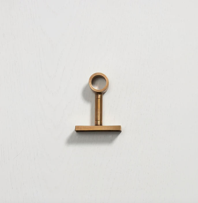 Hanging Rail Middle Bracket - Acid Washed Brass