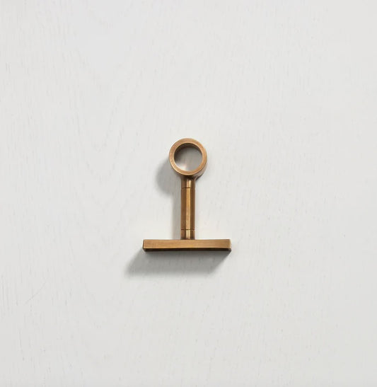 Hanging Rail Middle Bracket - Acid Washed Brass