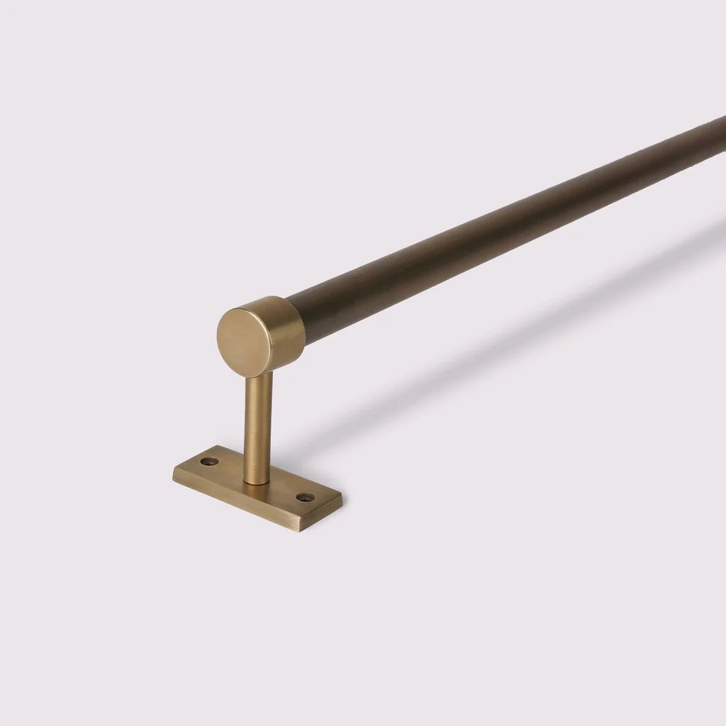 Hanging Rail End Brackets - Acid Washed Brass