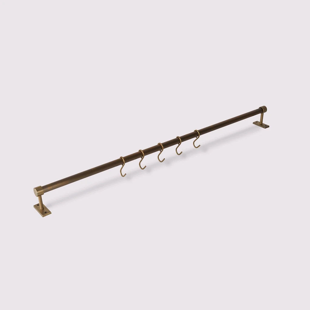 Hanging Rail - 900mm Acid Washed Brass