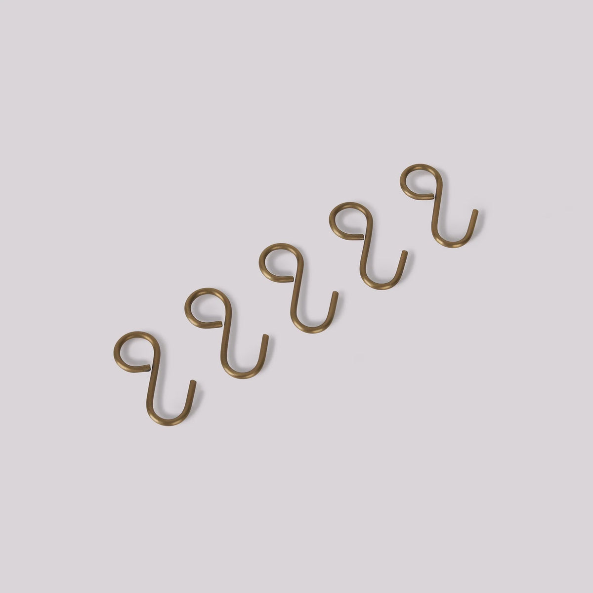 Hanging Rail Hooks - Acid Washed Brass