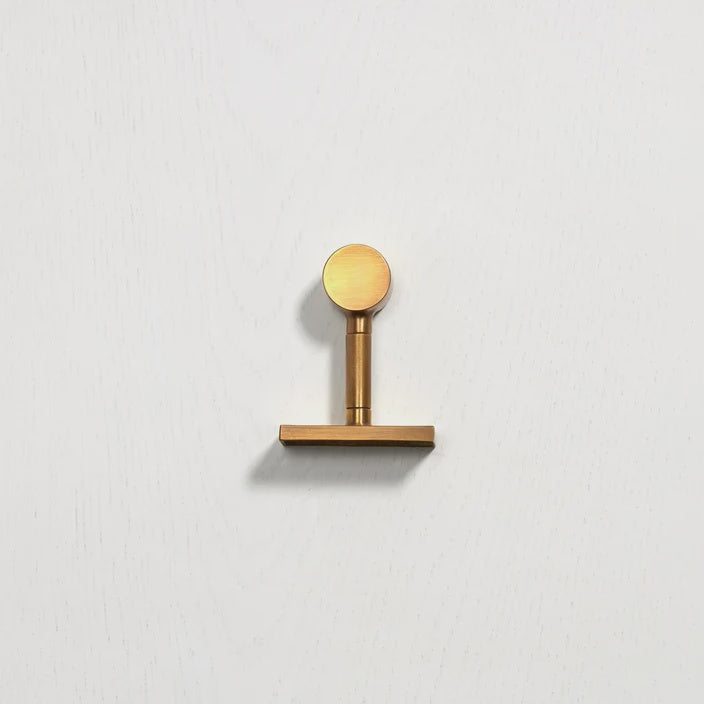 Hanging Rail End Brackets - Acid Washed Brass