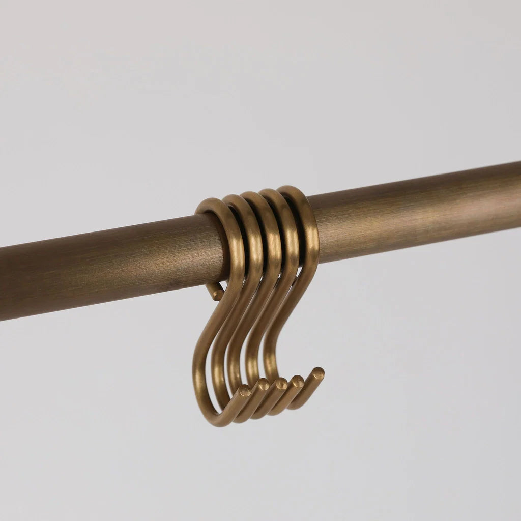 Hanging Rail Hooks - Acid Washed Brass