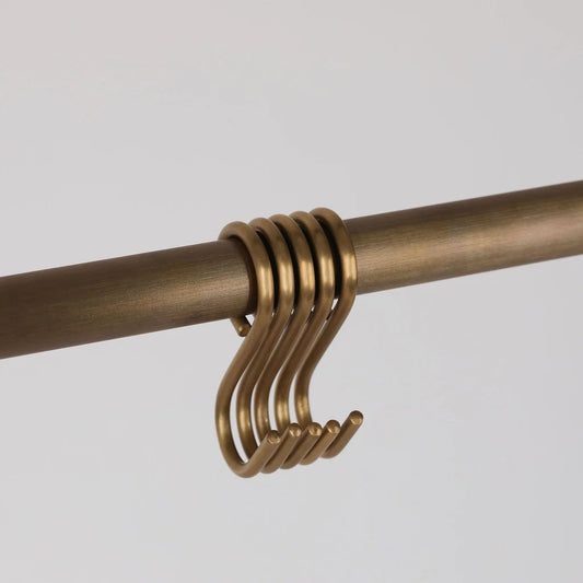Hanging Rail Hooks - Acid Washed Brass